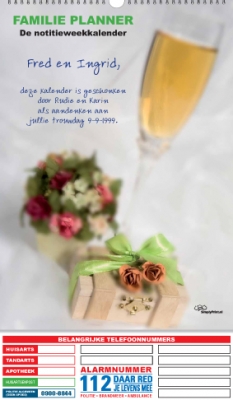Gezinsplanner staand champagneglas