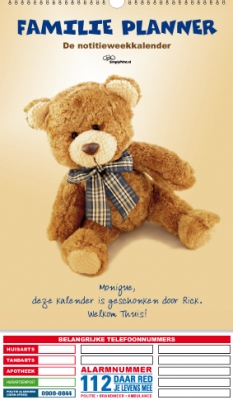 Gezinsplanner staand knuffel beer