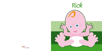 Blije baby groen