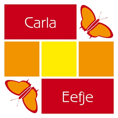 Vlinders 2 oranje/rood