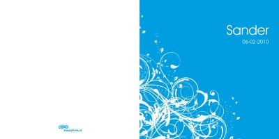 Krullen en blaadjes blauw