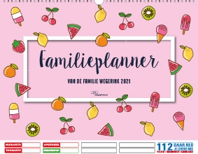 Gezinsplanner liggend Fruit Roze