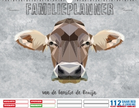 Gezinsplanner liggend Geometrische Koe