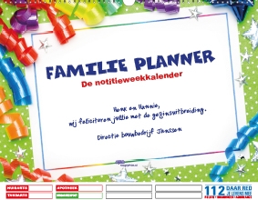 Gezinsplanner liggend feestkaart