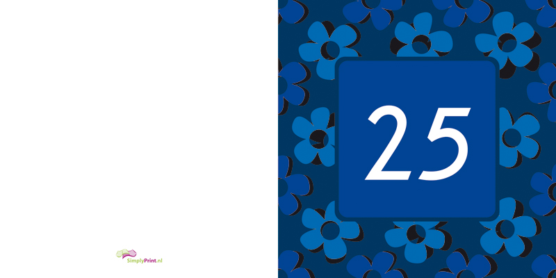 Gelegenheidskaarten Jubileumkaarten Bloemen Blauw SimplyPrint