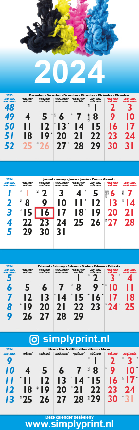 4 maandskalender wandkalender
