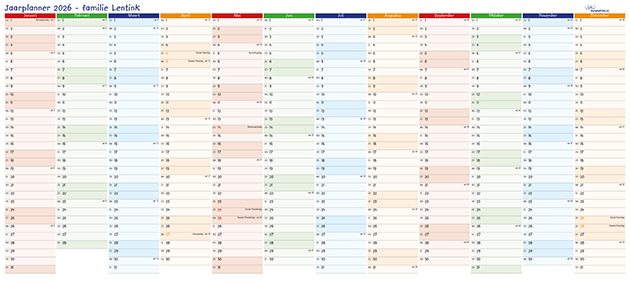jaarplanner  jaaragenda  jaaroverzicht 2025